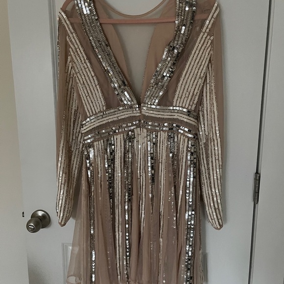 Sequin Long Sleeve mini Dress ASOS size 8 Christmas/New Year's Dress Party - Picture 5 of 5